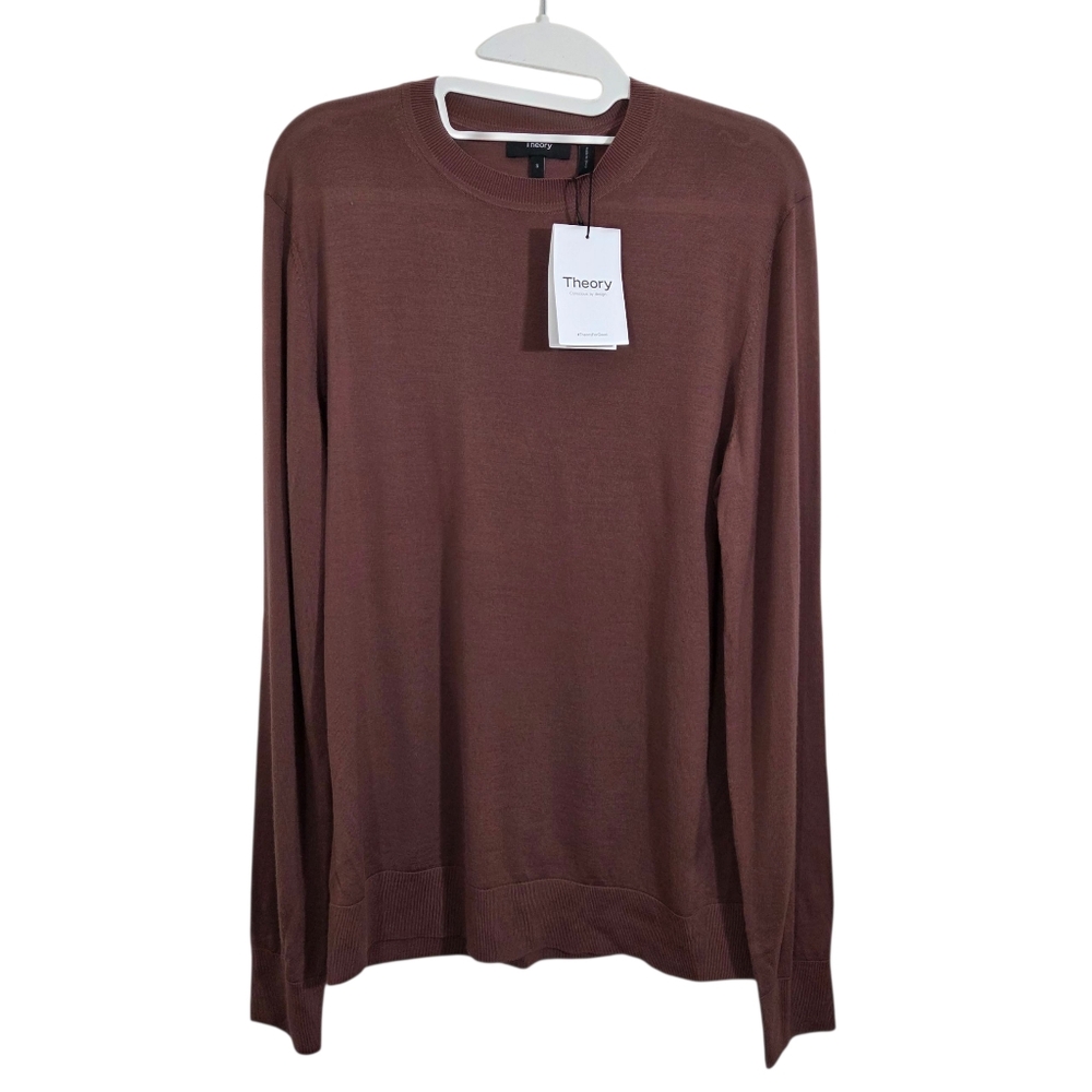 NWT Theory Regal Wool Sweater Crew Neck Merino Finch Men's Quiet Luxury